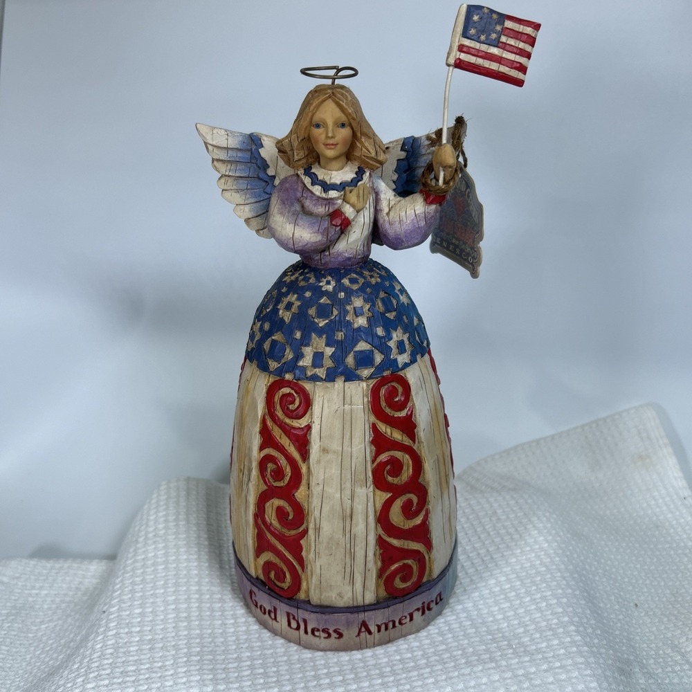2003 Jim Shore Heartwood Creek Angel "I Pledge Allegiance to the Flag" #117044